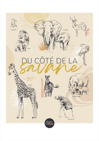 Affiche Animaux Savane