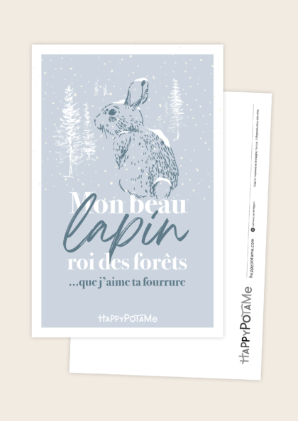 Carte "Mon beau lapin roi des forêts"