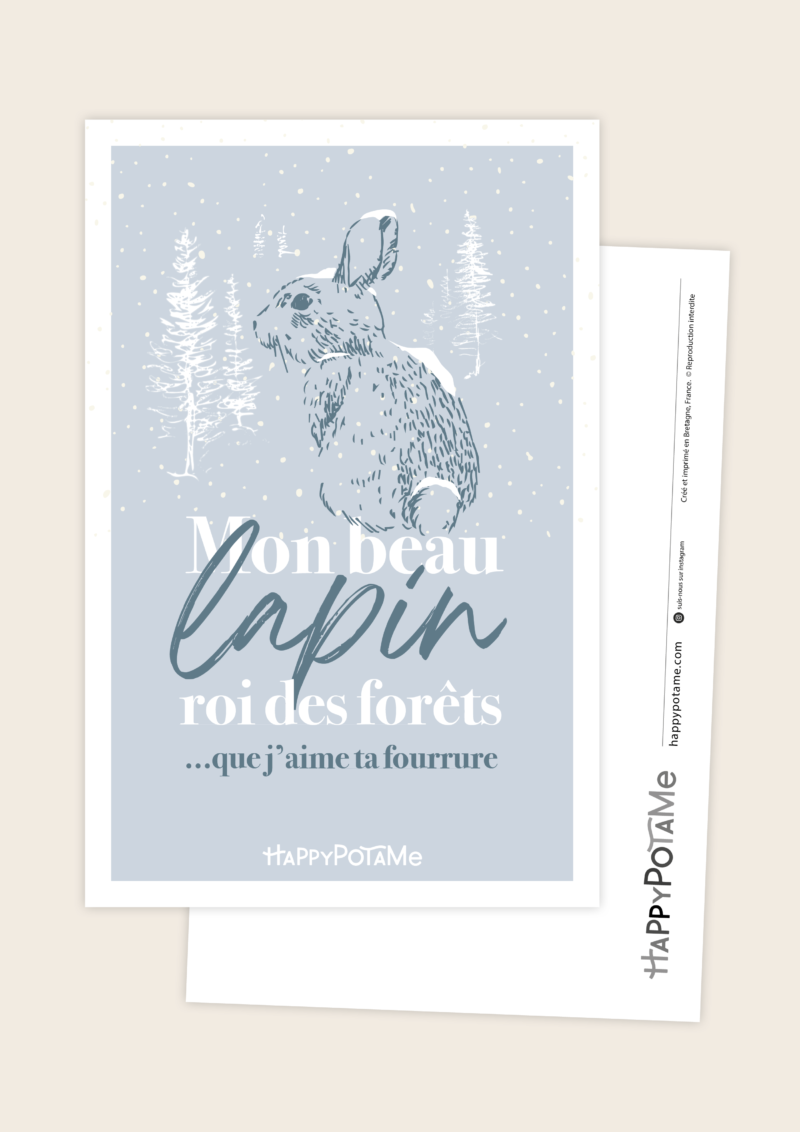 Carte "Mon beau lapin roi des forêts"
