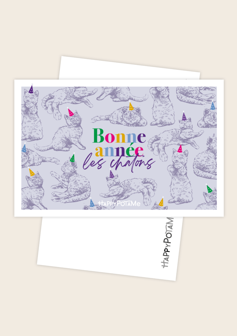 Carte "Bonne année les chatons"