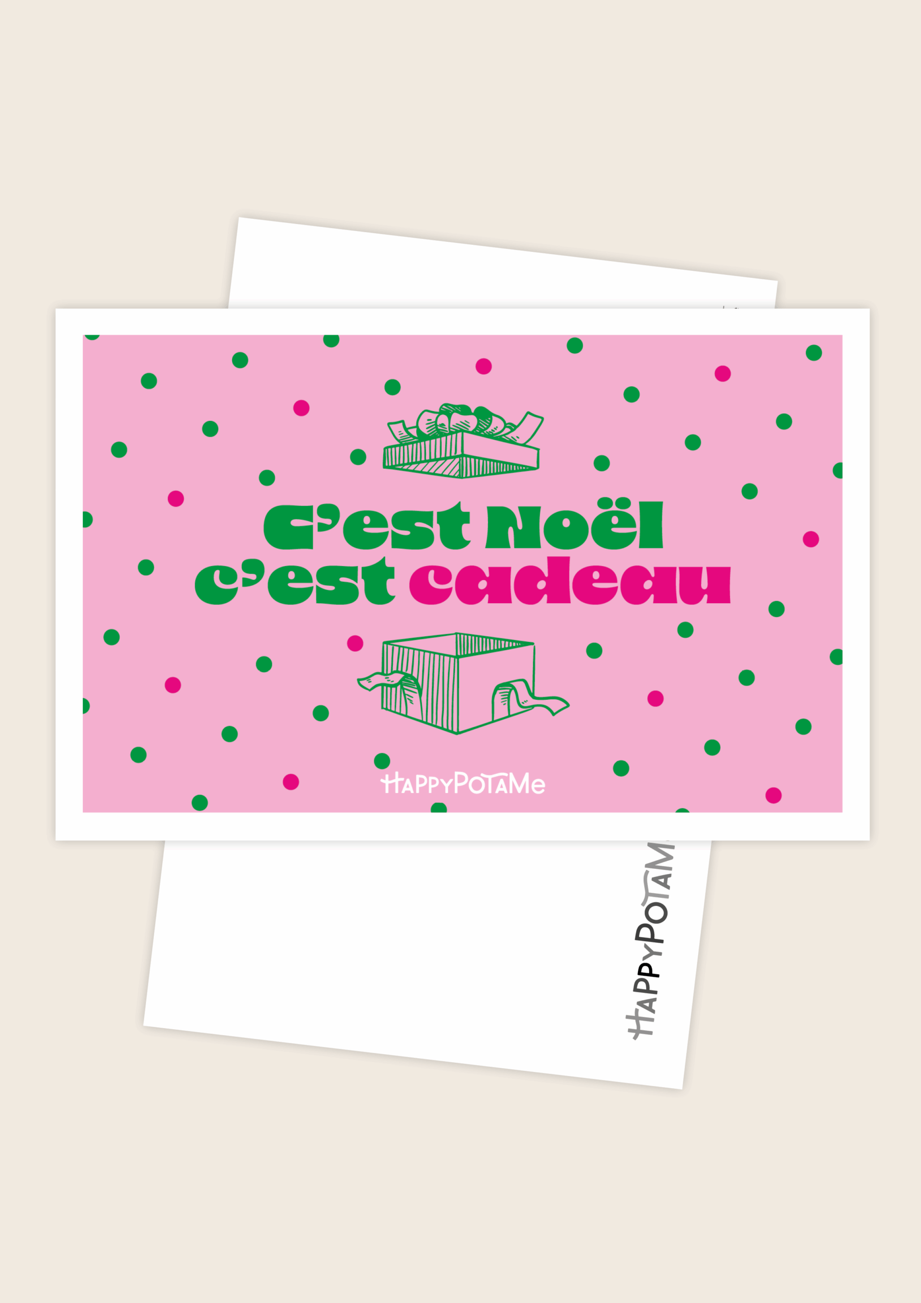 Carte "C'est Noël, c'est cadeau"