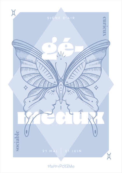 Affiche zodiaque "Gémeaux"